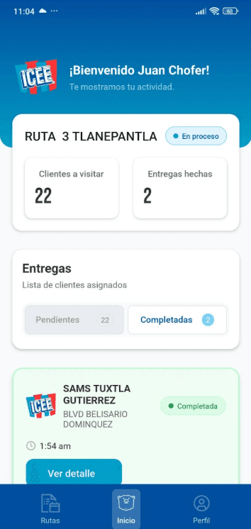 ICEE: Ruta del repartidor