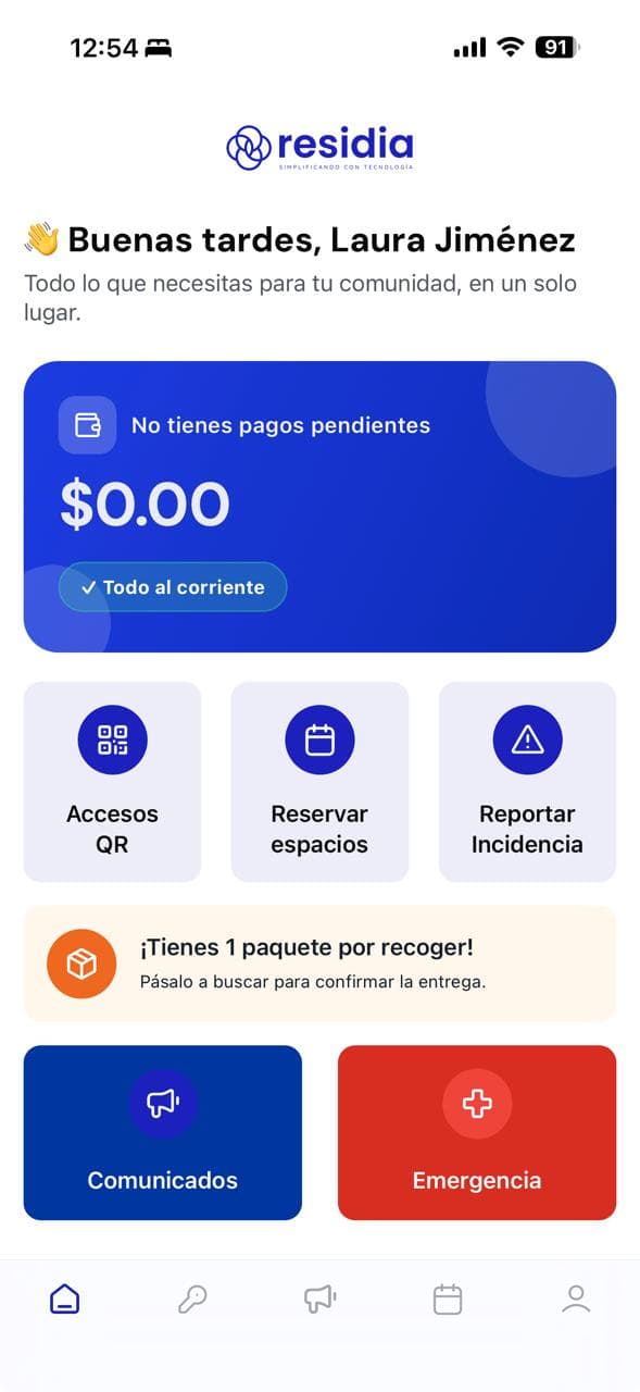 RESIDIA: Accesos del residencial